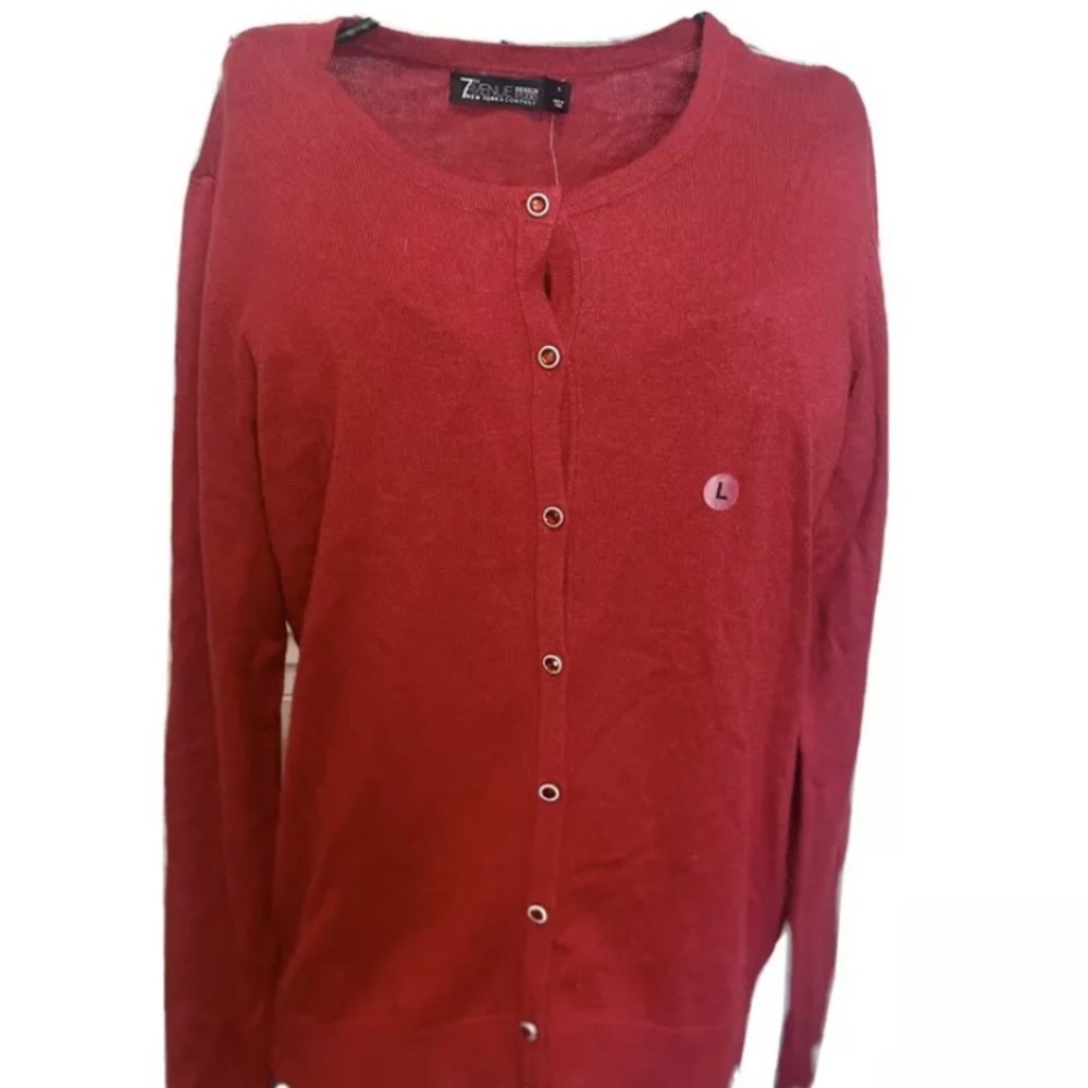 NWT NY&Co New York Long Sleeve Red Cardigan L